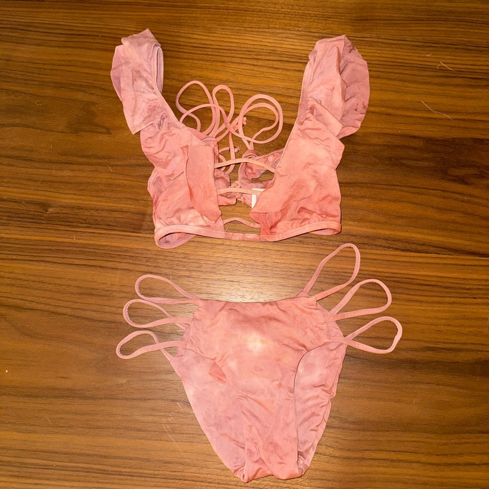 Pink Strappy / Cheeky Bikini Set